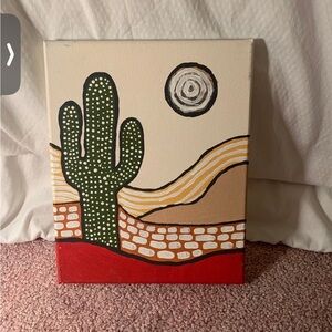 Desert Cactus Canvas Painting Handmade